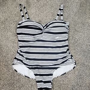 Plus Size Catalina Black & White One Piece Swimsuit